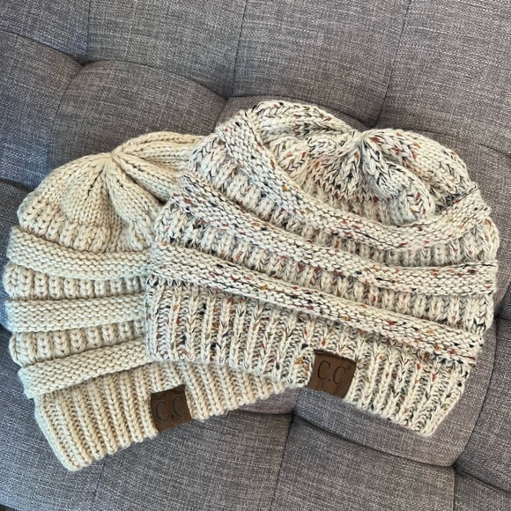 C.C Chunky Soft Stretch Cable Knit Beanie. Price is for Qty 2